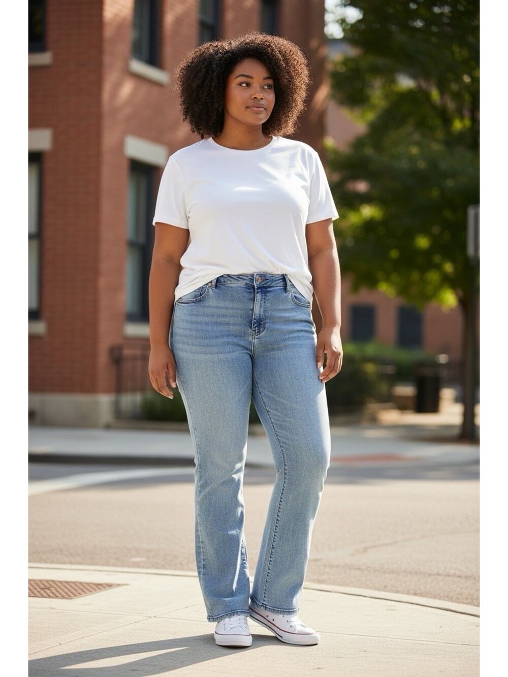Edgely High Rise Flare Jeans Womens Size 22W Light Blue Wash Denim Streetwear
